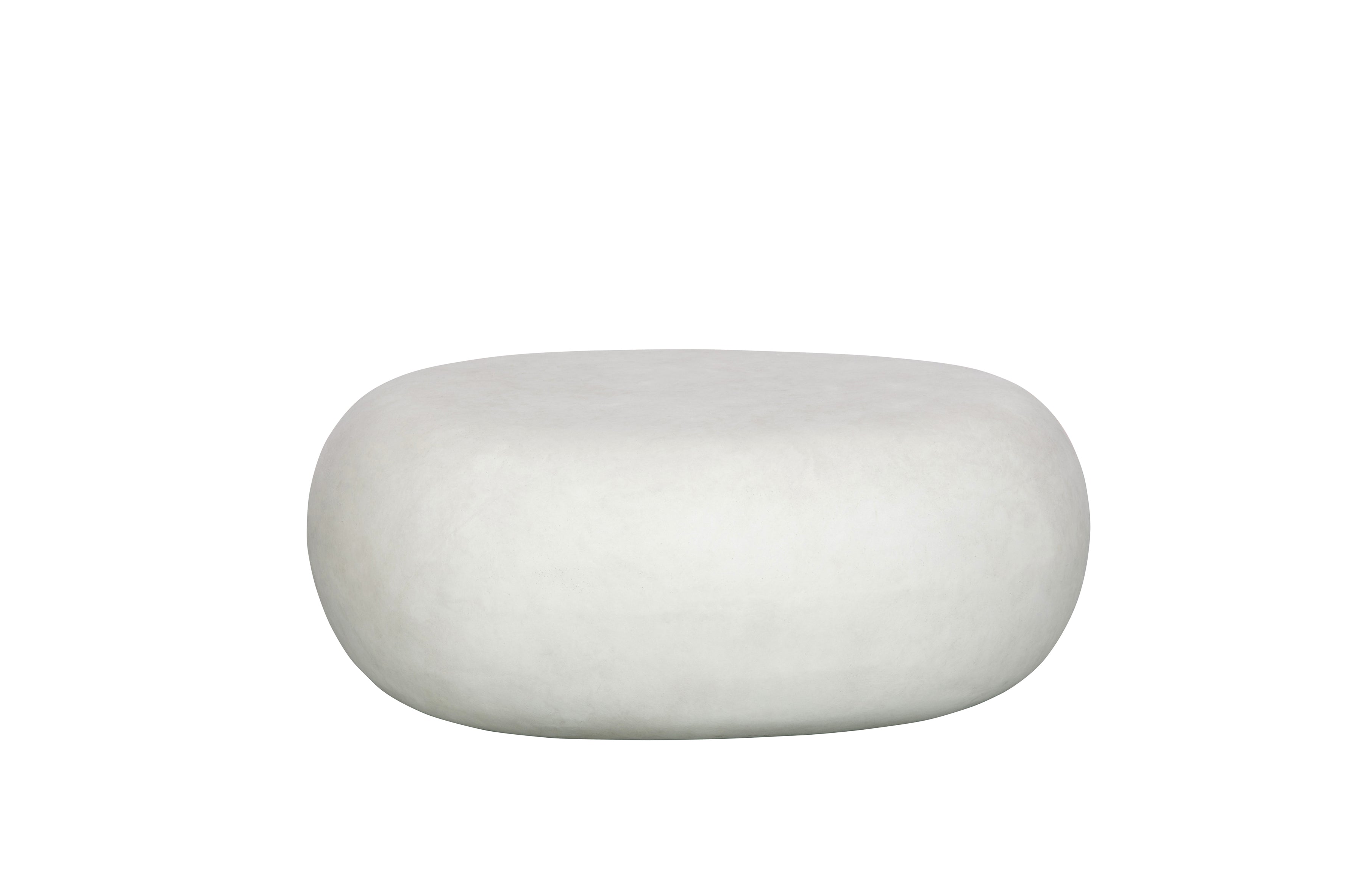 Table basse Pebble en argile blanchie et fibre de verre